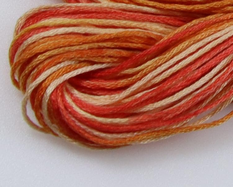 KCS Big skeins of 25 Meters Size 25 Color Variegated Cross Stitch Stranded Threads,6 skeins,4120