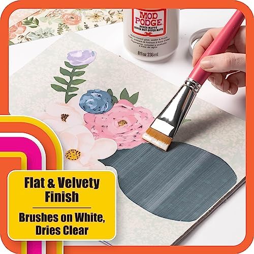 Mod Podge Super Matte, Premium All-in-One Glue, Sealer, and Finish, 8 fl oz, CS27596, 8 oz (236 ml) (Pack of 12)