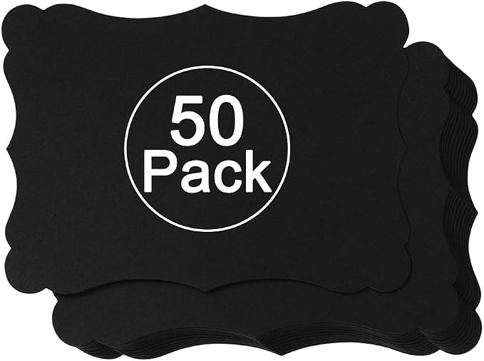 50 Pack Blank Kraft Greeting Cards, Black, 5x7IN