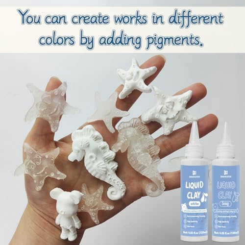 Liquid Polymer Clay Translucent 120 ml, Liquid Clay for Polymer Clay Oven-Bake, for DIY Enthusiasts, Education and Crafting, Easy to Shape & Multi-Mold Compatible