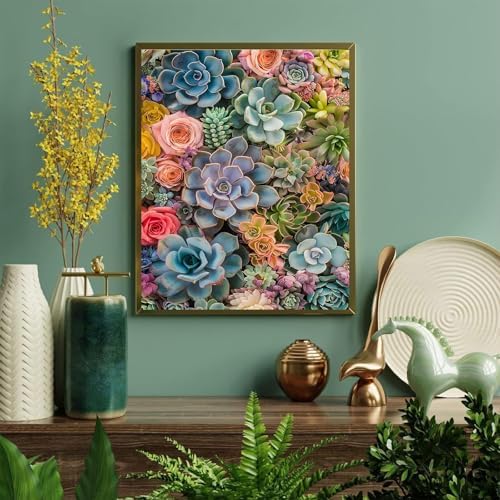 Paint by Numbers for Adults Succulents, Succulent Paint by Number on Canvas