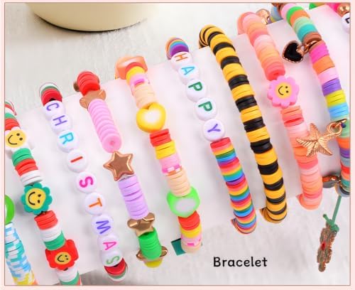 4000+ Clay Beads Bracelet Making Kit,39 Colors, Polymer Clay with Charms for Jewelry Making, Crafts Gifts for Girls Ages 6-12