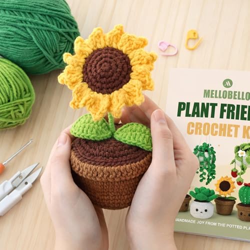 Crochet Kits for Adults Beginner Crochet Plant Kit with Video Tutorials, 6P