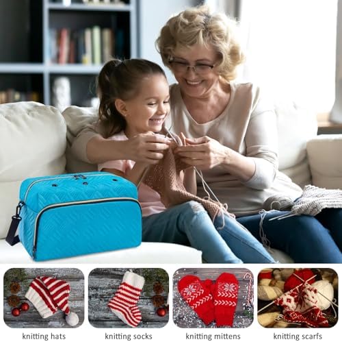IBFUN Crochet Yarn Knitting Bag Organizer for Knit Accessories Hooks