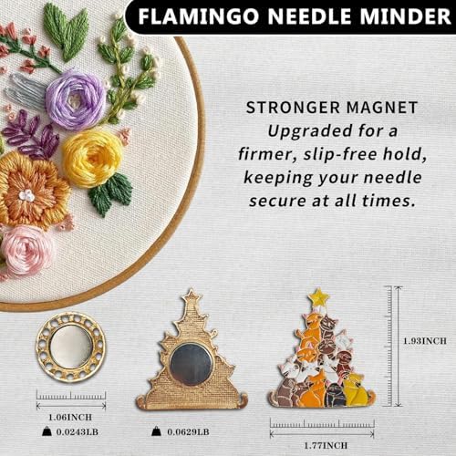 Magnetic Needle Minder Magnet Embroidery Accessories and Supplies Embroidery Needle Holder Cross Stitch Holder Needlework Supplies (Christmas Tree)
