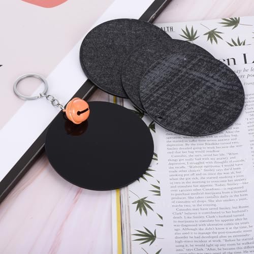 PATIKIL Acrylic Circle Blanks 2.5 Inch, 24 Pack Round Clear Disc Ornaments with Hole for DIY Keychain Project Crafting, Black