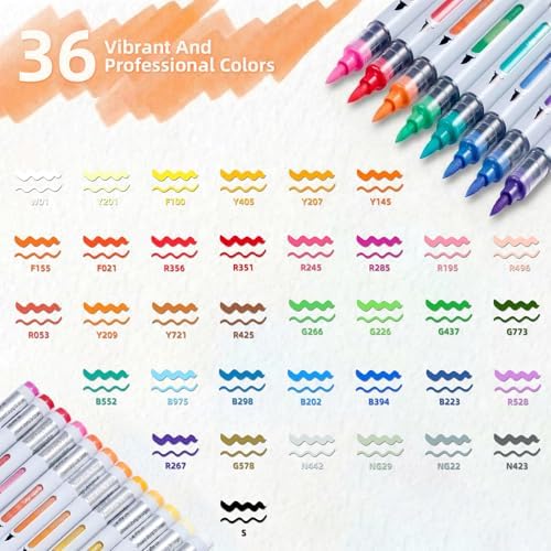 Acrylic Paint Markers with Flexible brush tip, 36 colors Acrylic Paint Pens