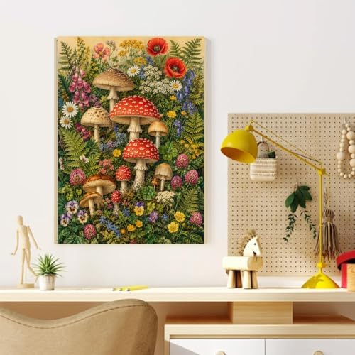 CRZMODE Mushroom Paint by Numbers Kit for Adults, Mushroom, 16x20 inch
