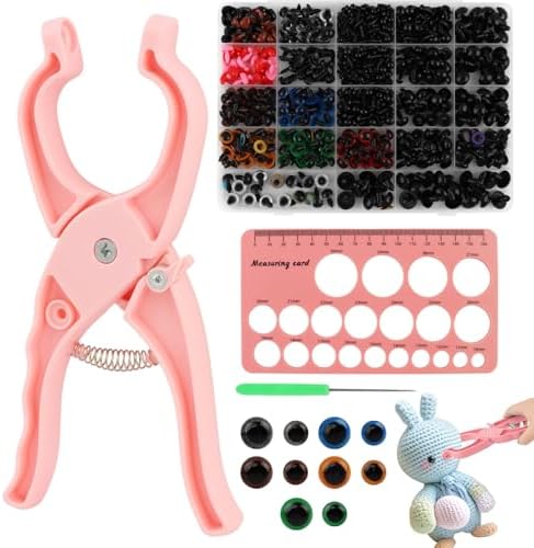 Safety Eye Tool, Crochet Auxiliary Tool Kit with 1150 Pcs Safety Eyes