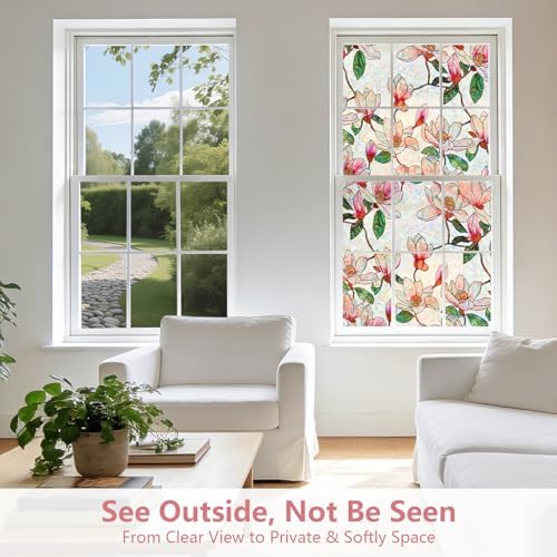 Kromapolis Window Privacy Film, Stained Glass Sticker, 29.5" x 157.4"
