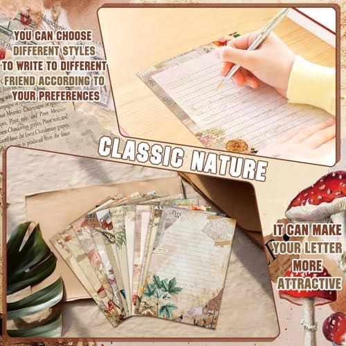 TaoBary 160 Pcs Nature Vintage Stationery Paper and Envelopes Set