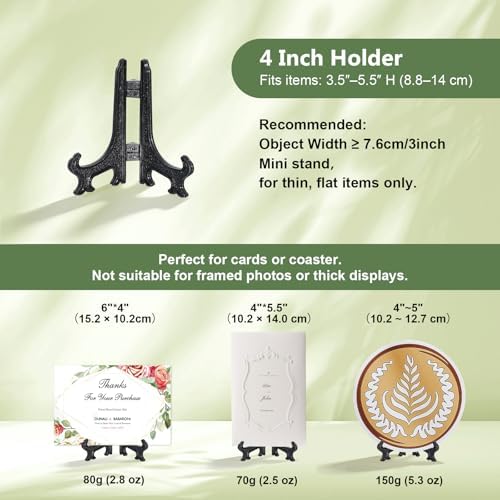 Artliving 4 Inch Black 12pcs/Set Plastic Easels Plate Display Stands Picture Frame Stand Holder