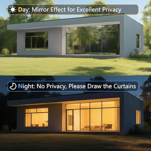 LEMON CLOUD One Way Window Film Window Tint for Home, Silver 23.6″ x 78.7″
