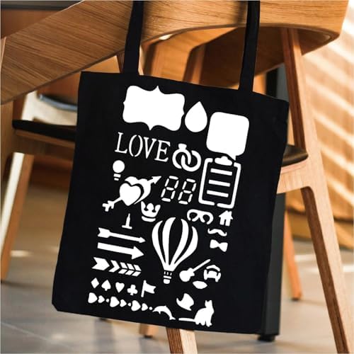 12pcs Journal Stencils 4 * 7 Inch Reusable Plastic Templates Set Planner Stencils Paint Template Bullet Journaling Supplies for Daily Planner Weekly Schedule Habit Tracker Note