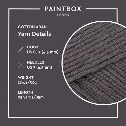 Paintbox Yarns 100% Cotton Aran Yarn 1.76oz / 50g, 93yds / 85m