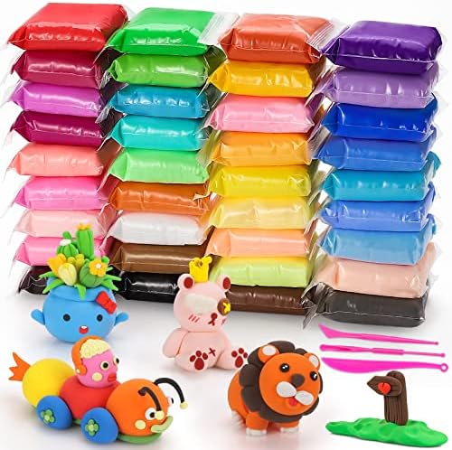 Air Dry Clay Kit for Kids – 36 Colors Non-Toxic Soft Modeling Clay Set