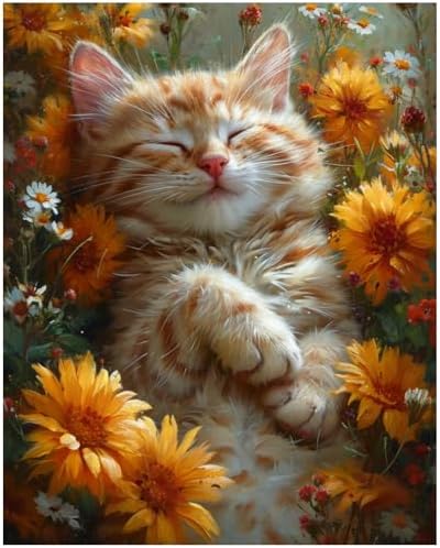 XTCIXAL Paint by Numbers Kit for Adults Cat, 16X20 Inch