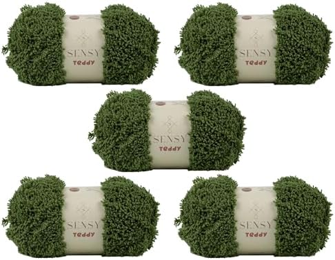 S Sensy Teddy - Micro Polyester Amigurumi Yarn 5 Skeins Green 109 Yards 4oz
