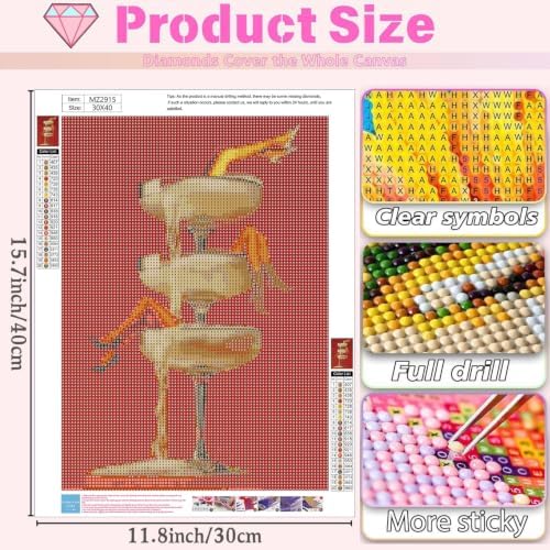 XUCNWL Diamond Art Kits for Adults,Woman Cocktail Diamond Painting