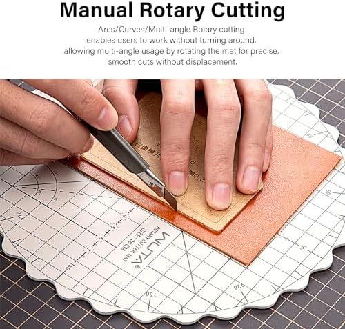 WUTA Circle Cutting Mat 12-inch Round Self Healing Mat Quilting Double-Sided Color for Cutting,Quilting, Sewing, Dressmaking & Crafts