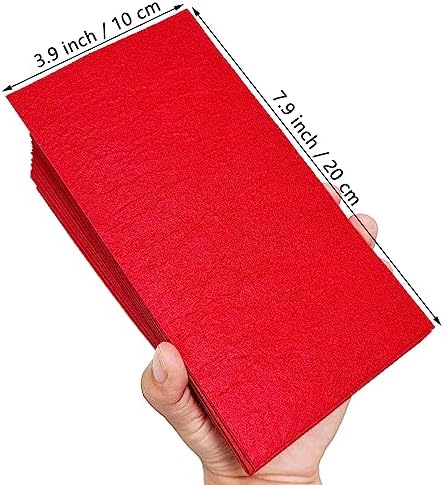 Jtnohx Self Adhesive Felt Sheets Adhesive Backed Felt Fabric Red 33Pcs