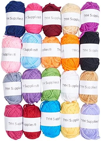 TYH Supplies 20 Mini Acrylic Yarn Skeins | 880 Yard Soft Yarn Medium Weight for Knitting, Crocheting and Craft Projects | 44 Yard Each Skein | Colorful Collection