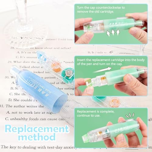 ASTIMESA 5 Pack Retractable Double Sided Tape Runner, Refillable Adhesive Tape Roller 0.23 Inch x 16.40 Ft, Glue Tape Roller with 360° Rotatable Tip for Scrapbook Supplies DIY Accessories (5 Colors)
