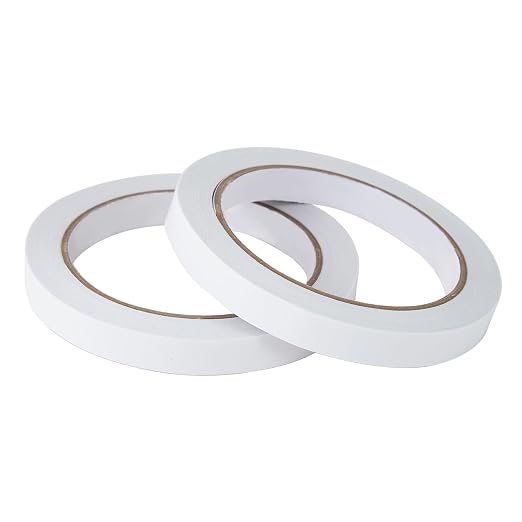 1/4" 2 Rolls Double Sided Adhesive Sticky Tape for Arts, DIY, Crafts, Photography, Scrapbooking, Card Making, Gift Wrapping, Office School Stationery Supplies, Home Supplies(Width: 6mm)
