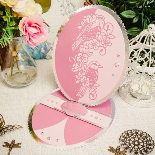 Scrapbooking Die-Cuts for Card Making, Christmas Metal Cutting Dies, Paper Craft Punch Template, Background Embossing Stencils, DIY Album Décor (Bird Lace-7.8x15.7cm)