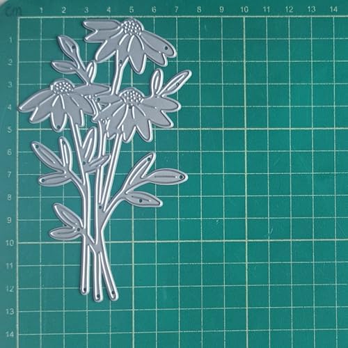 Scrapbooking Die-Cuts, Layer Frame Net Set Metal Cutting Dies for Card Making, Paper Craft Template, Background Embossing Stencils, DIY Album Décor (Sunflower Bouquet-12.6x8cm)