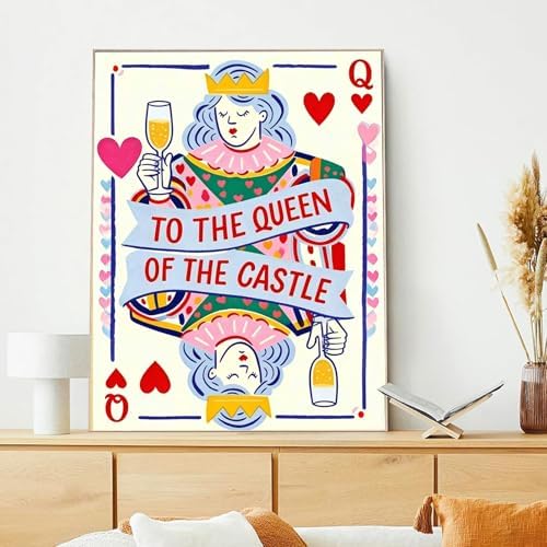 xcemhil Queen Paint by Numbers Kit for Adults Beginner, Queen Acrylic Paint by Number Kits Suitable for Home Wall Art Decor Gifts 16x20 Inch