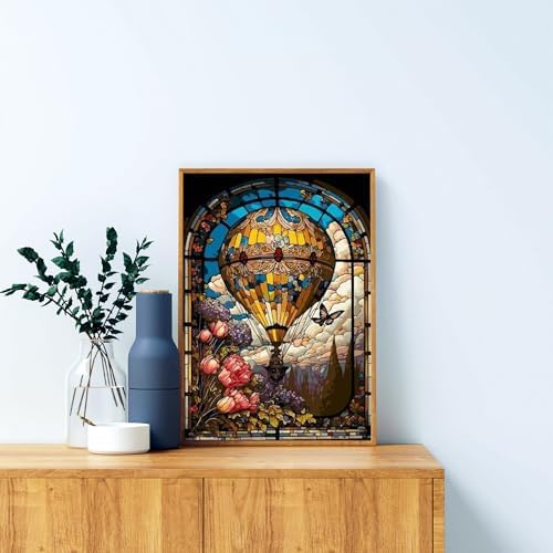 Hot Air Balloon Diamond Painting Kits for Adults, Diamond Art Kits 12x16in | Diamond Painting Kits for Adults Beginners, Gem Art, 5D Full Drill, DIY Arts and Crafts for Gift Home or Decor