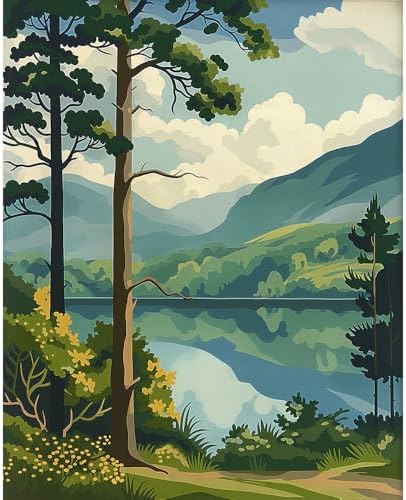 Natuyalo Paint by Numbers Kit for Adults - Forest Landscape Paint by Number on Canvas Without Frame, DIY Acrylic Painting for Ideal Gift Home Wall Decor (16x20 Inch)