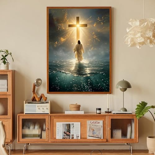 Jesus Paint by Numbers Kit for Adults Framed Canvas 12X16 in, Frameworkless