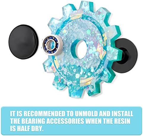 NiArt Fidget Spinner Silicone Resin Mold Kit, 5 Molds, 10 Bearings Set