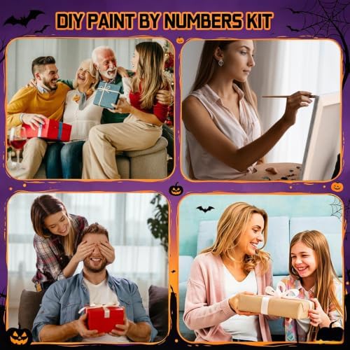 ICYANART Halloween Paint by Numbers Kit for Adults, Witch Number Painting