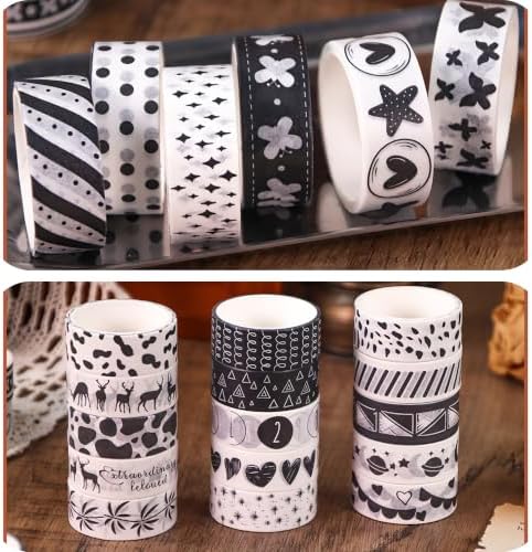 Decorative Washi Tape for Journaling Scrapbooking, Geometric Floral Star