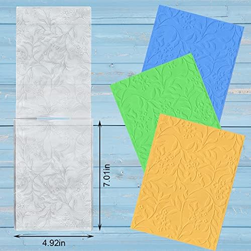 ALIBBON Flower Leaves Background Plastic Embossing Folders for Card Making, Vine Background Embossing Folders for DIY Scrapbooking, Lace Leaves Template Folders for Paper Craft Photo Album Decorations