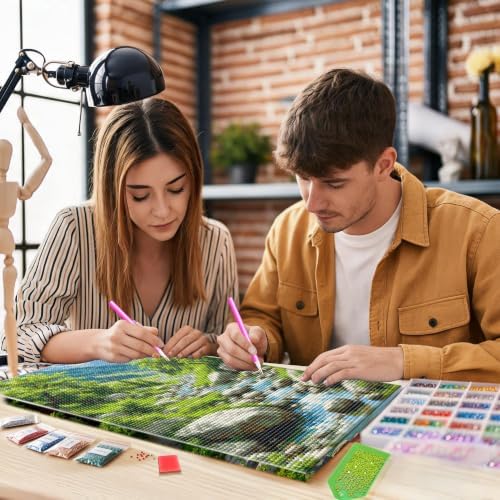 JOOZ 5D Forest Diamond Painting Kits for Adults with Frame, 8x12 Inch