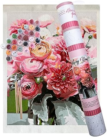 Pink Picasso Paint by Number Kit, for Adults & Teens,16x20, Blushing Blooms