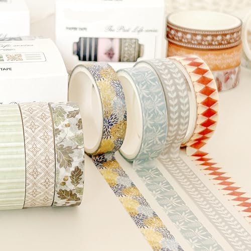 YUBBAEX 20 Rolls Basic Patterns Washi Tape Set Skinny Masking Creative Decorative Tapes, Designer's Selection (Collection 4-Romance)