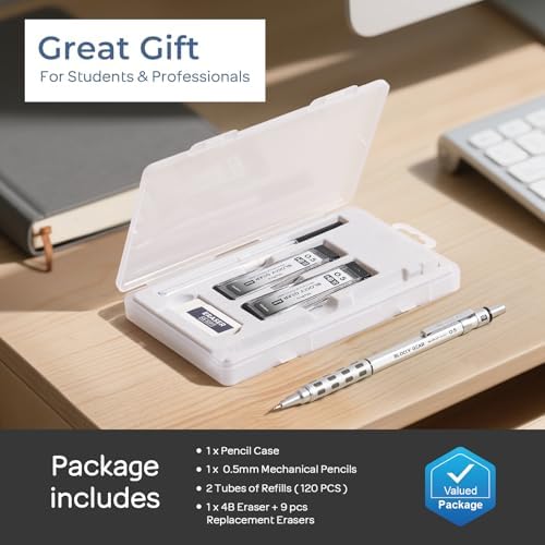 Nicpro Blocky Gear 0.5 mm Mechanical Pencil Set in Case