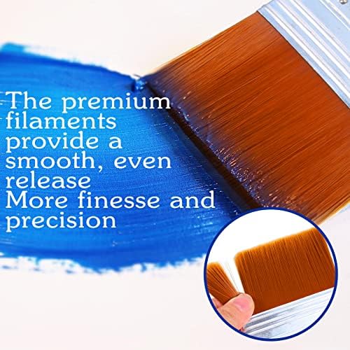 Zubebe Wide Flat Acrylic Paint Brushes 7pcs Large Paint Brushes Set