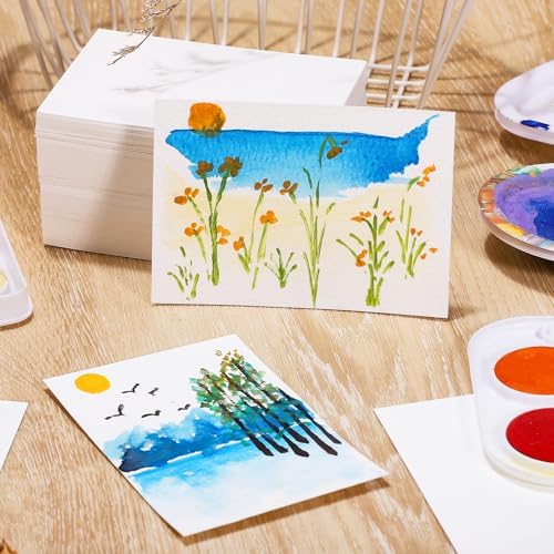 120 Sheets Watercolor Paper, 2.5 x 3.5 in, 140 Lb/300 GSM, White