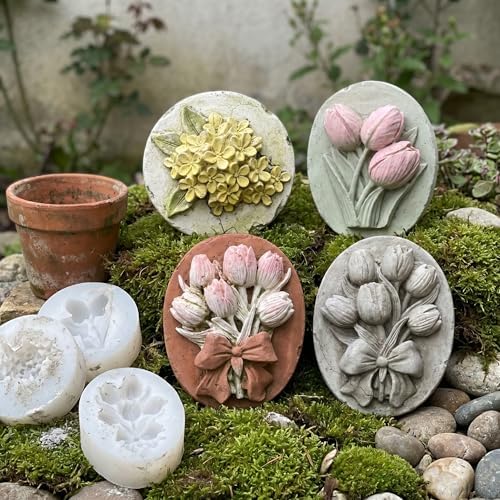 4PCS 3D Flower Bouquet Silicone Molds for Soap,Candle & Resin Crafts