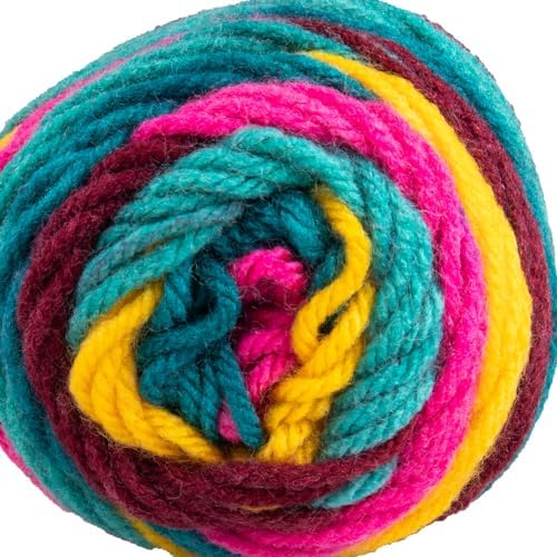 Craft County Size 4 (Medium) 100% Acrylic Fiber Yarn – Variety of Color and Pattern Options – Great for Crochet, Knitting, and Weaving (Jeweltone)