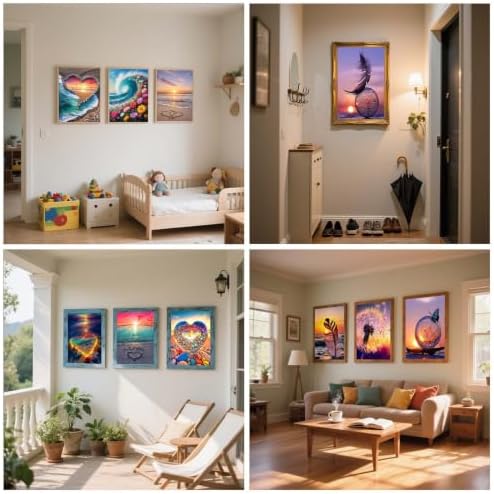 10 Pack Diamond Painting Kits for Adults, 5D Diamond Art Kits for Beginners, DIY Full Drill Paint with Diamond, Home Wall Decor 12 x 16 Inch TYPE7
