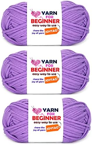 Purple Cotton-Nylon Blend Yarn for Crocheting and Knitting (3x50g)