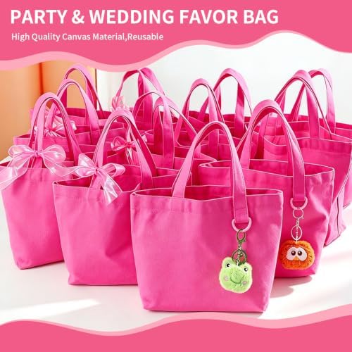 1 | 12 | 24 Pack Small Canvas Tote Bags, Mini Tote Bags Bulk for Women, DIY Blank Reusable Cute Sublimation Tote Bag