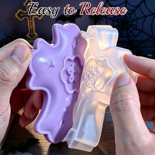 Resin Cross Mold, Halloween Cross Box Mold with Lid